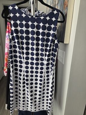 Alyx Navy and White Polka Dot Sleeveless Dress